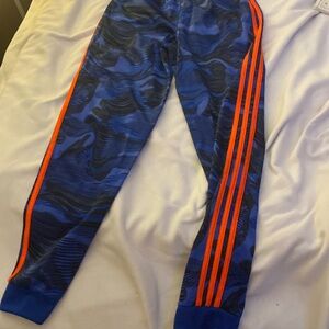 Blue and orange sweatpants